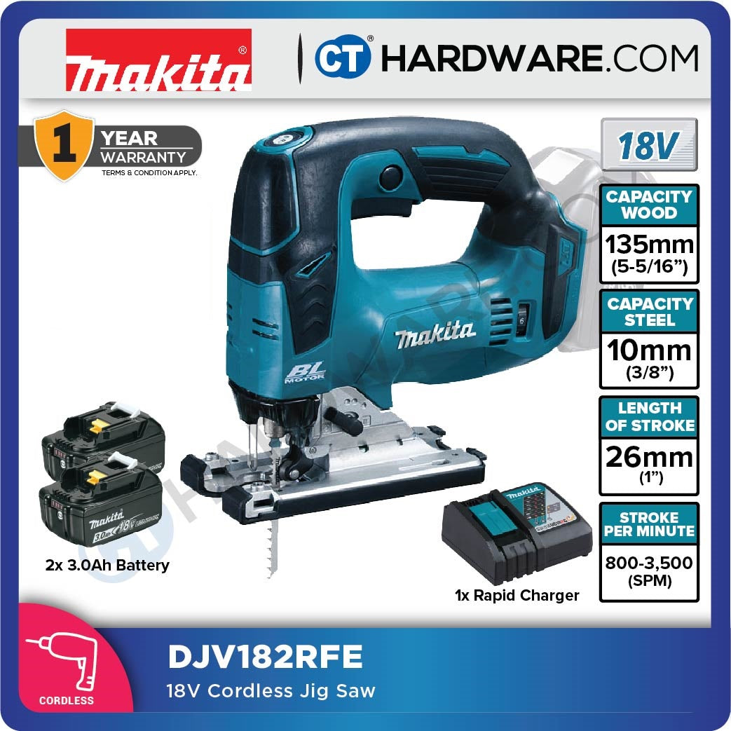 Makita DJV182RME/ RFE/ Z LXT 18V Cordless Brushless Jigsaw (Body Only | 1-Battery)