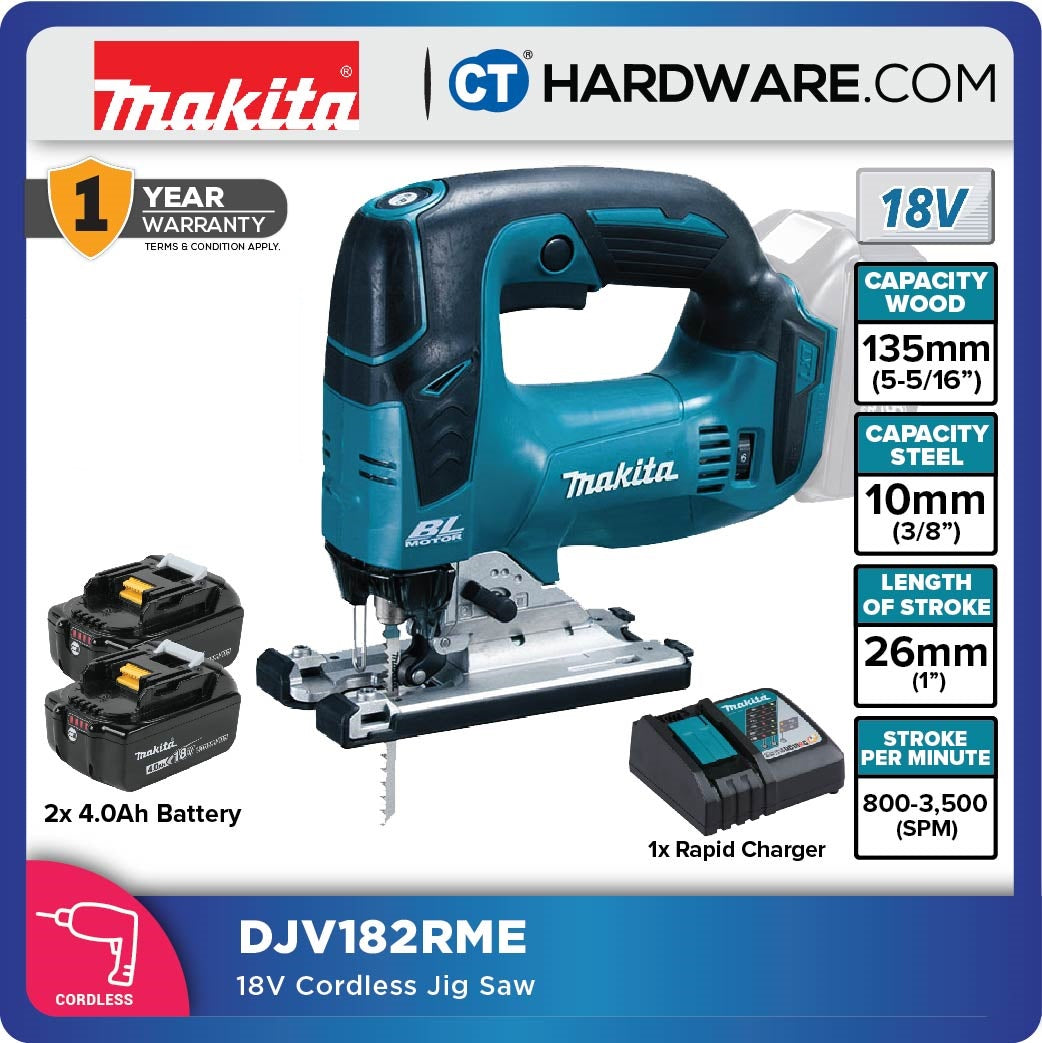 Makita DJV182RME/ RFE/ Z LXT 18V Cordless Brushless Jigsaw (Body Only | 1-Battery)