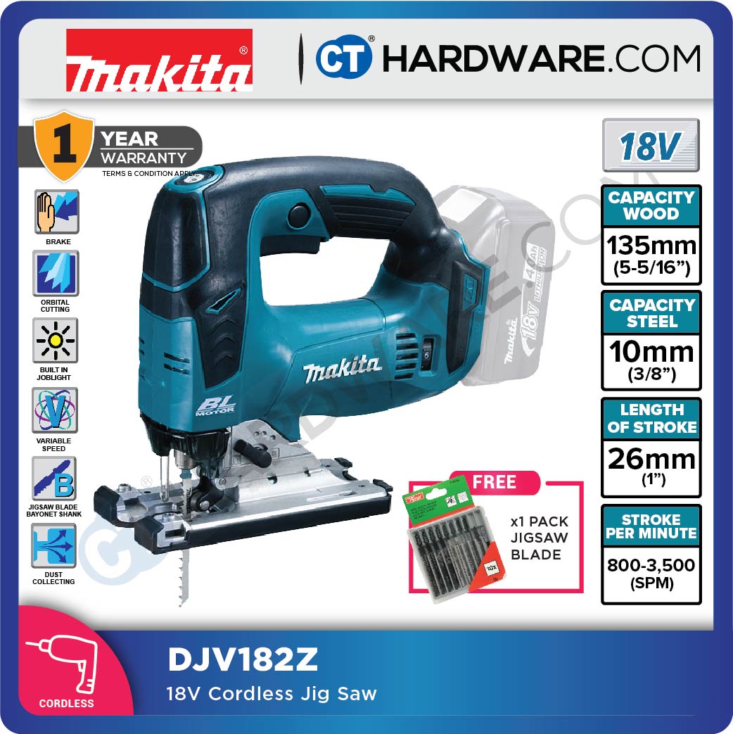 Makita DJV182RME/ RFE/ Z LXT 18V Cordless Brushless Jigsaw (Body Only | 1-Battery)