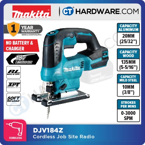 Makita DJV184RFJ/ Z LXT 18V Cordless Brushless Jigsaw 23mm (Body Only | 2-Battery)