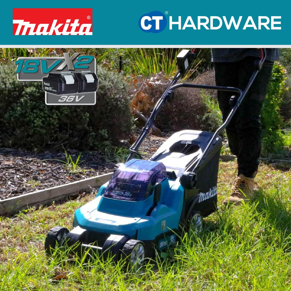 Makita DLM382PT2/ CM2/ Z LXT 18Vx2 Cordless Lawnmower 380mm (Body Only | 2-Battery)