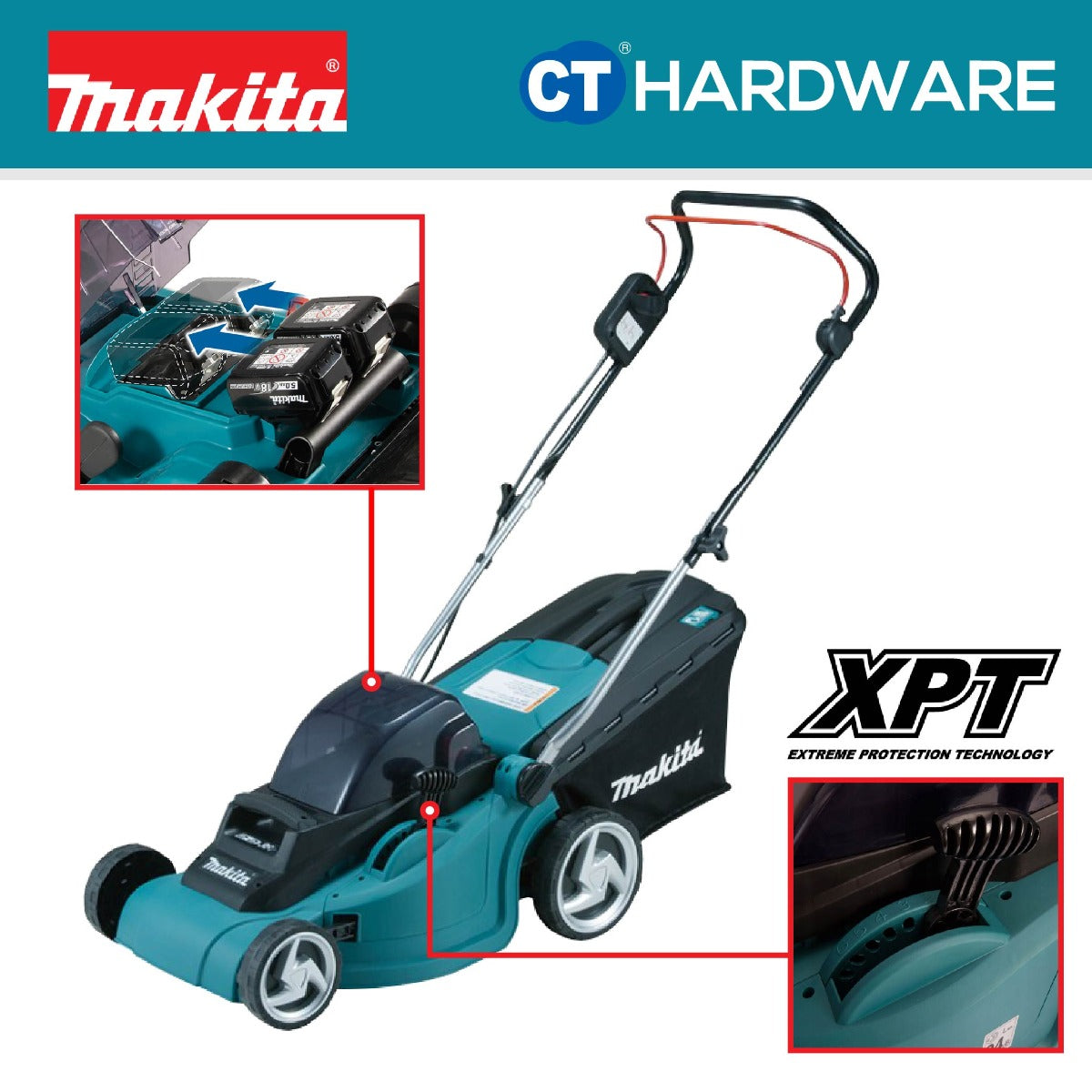 Makita DLM382PT2/ CM2/ Z LXT 18Vx2 Cordless Lawnmower 380mm (Body Only | 2-Battery)