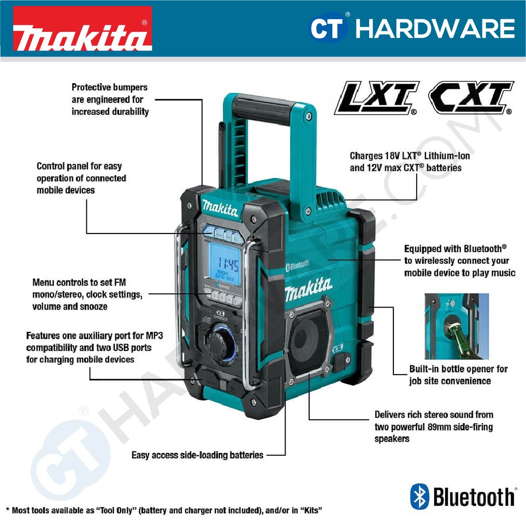 Makita DMR300 Cordless Job Site Charger Radio 18V / 12V / AC (Bluetooth) (Body Only)