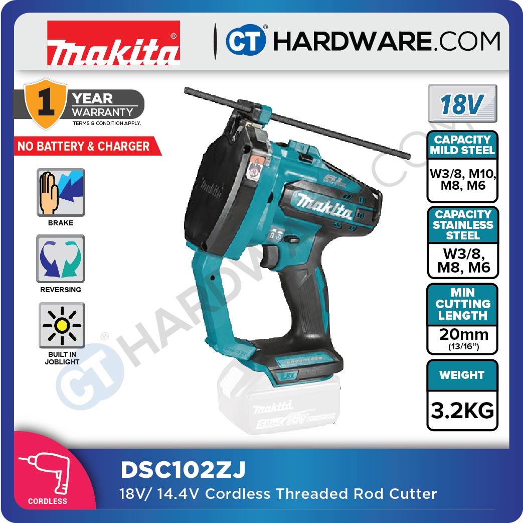 Makita DSC102ZJ LXT 18V Cordless Brushless Thread Rod Cutter 20mm (Body Only)