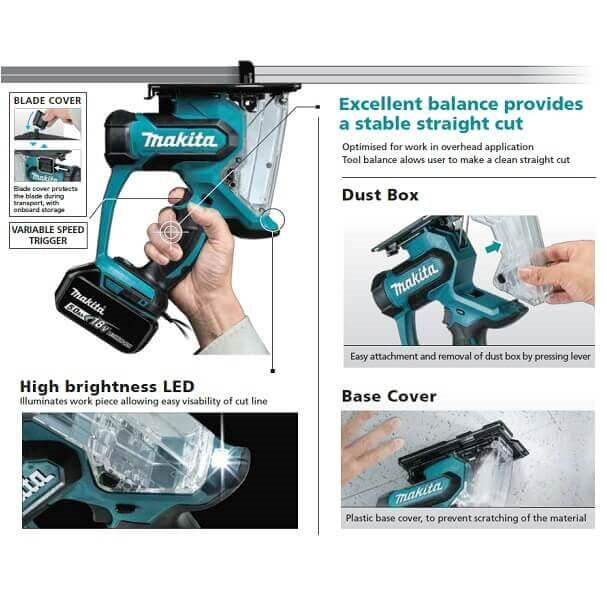 Makita DSD180Z LXT 18V Cordless Drywall Saw (Lxt Series) 1/4" (Body Only)