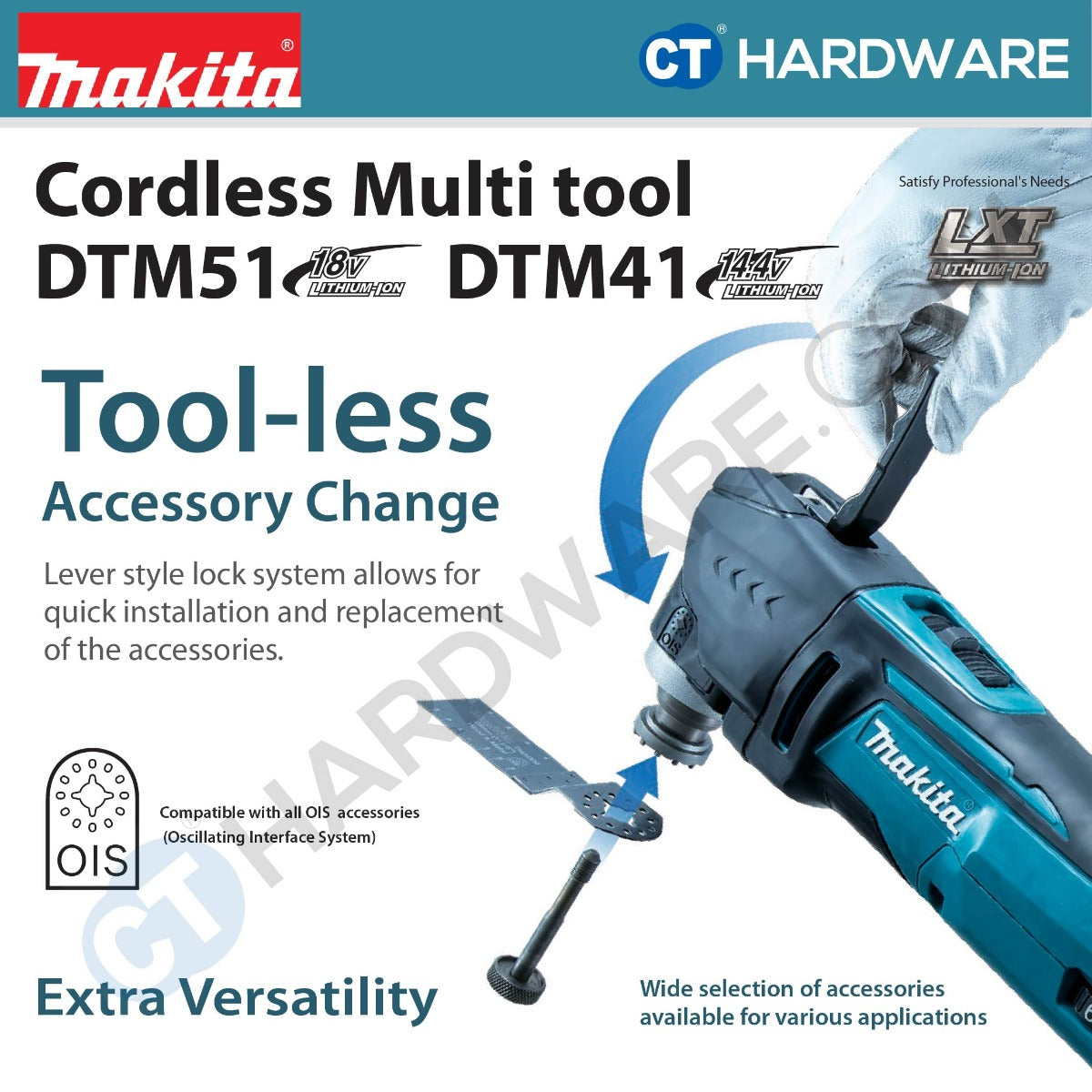 Makita DTM51RFEX8/ Z LXT 18V Cordless Multi Tool (Body Only | 2-Battery)
