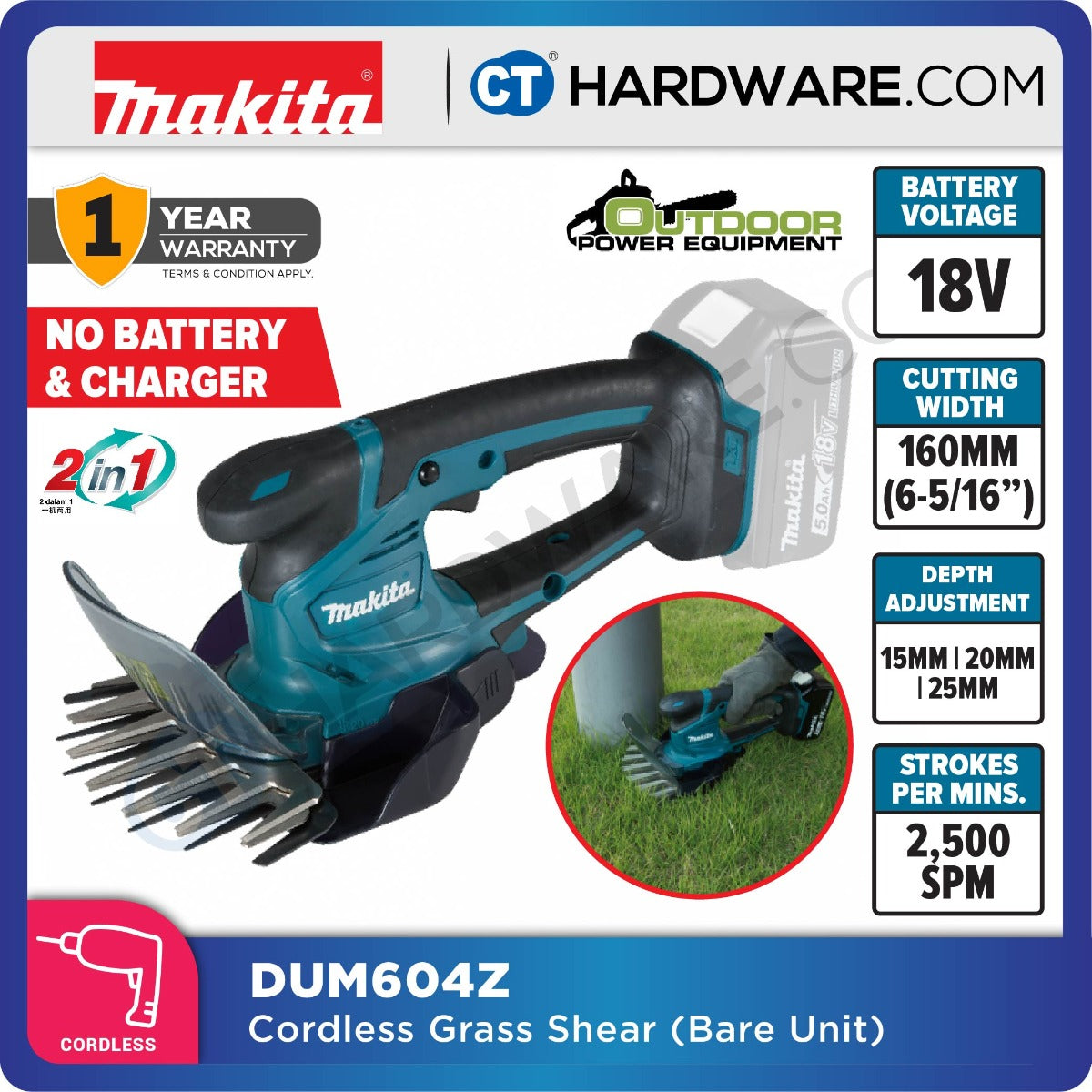 Makita DUM604Z LXT18V Cordless Grass Shear (Body Only)
