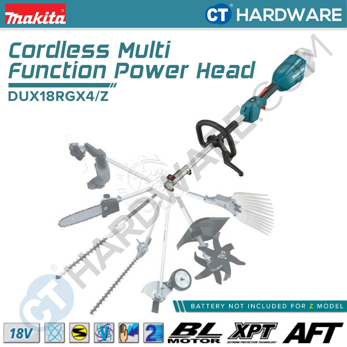 Makita DUX18RGX4/ Z LXT 18V Cordless Brushless Multi Function Power Head (Body Only | 1-Battery)