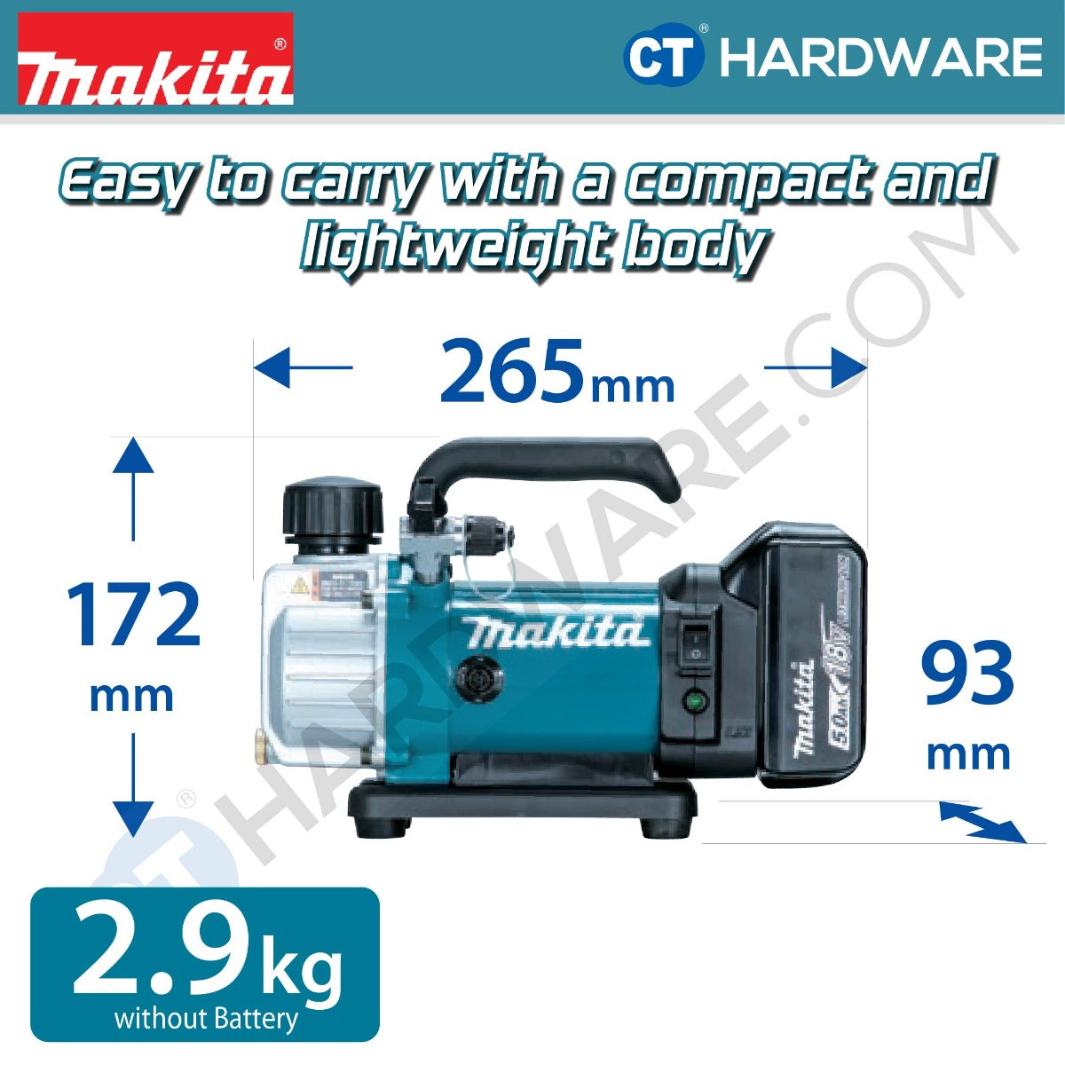 Makita DVP180Z LXT 18V Cordless Vacuum Pump 20pa 50lpm (Body Only)