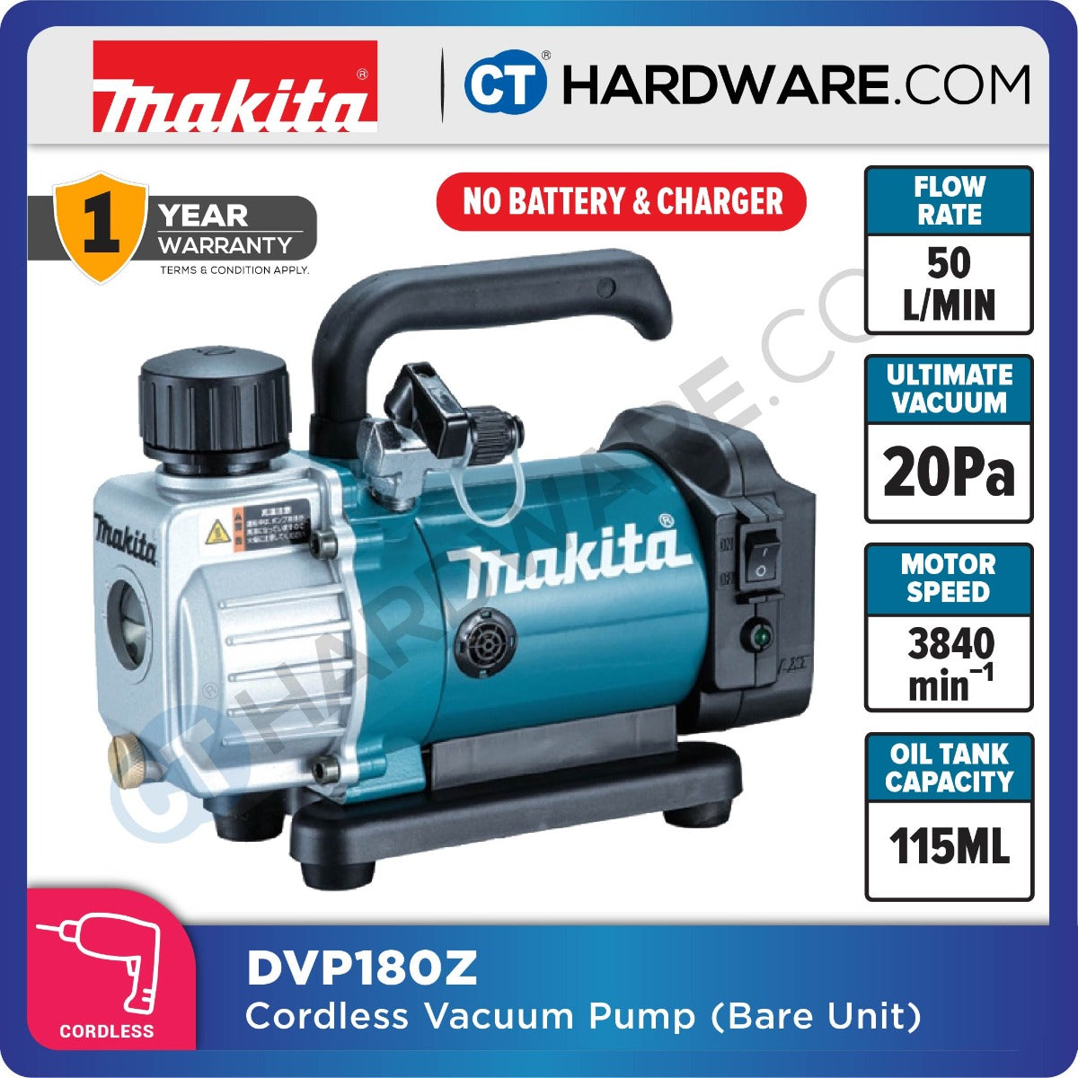 Makita DVP180Z LXT 18V Cordless Vacuum Pump 20pa 50lpm (Body Only)