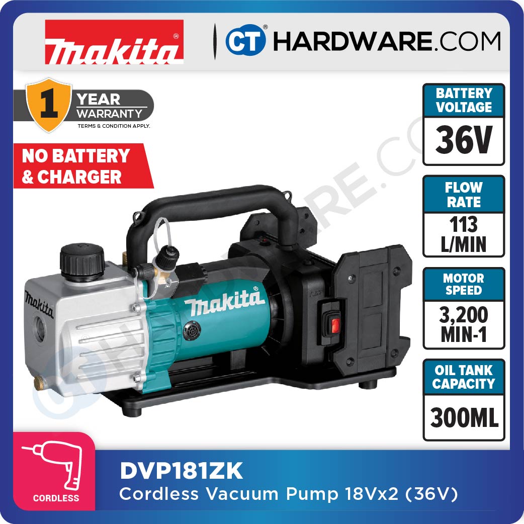 Makita DVP181ZK LXT 18Vx2 Cordless Vacuum Pump 113l/Min (Body Only)
