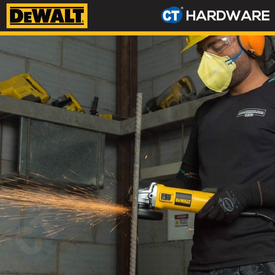 DEWALT DW802 ANGLE GRINDER 4" 850W 220-240V 100MM 1100RPM CORDED (SLIDER SWITCH)