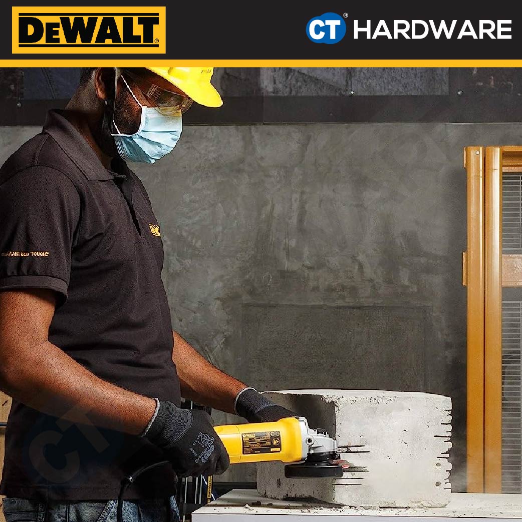 DEWALT DW802 ANGLE GRINDER 4" 850W 220-240V 100MM 1100RPM CORDED (SLIDER SWITCH)