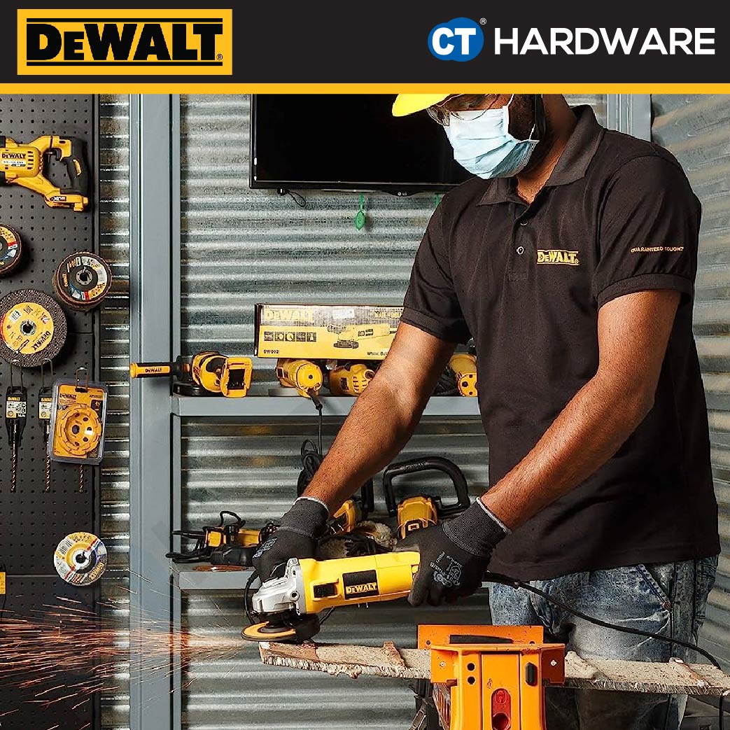 DEWALT DW802 ANGLE GRINDER 4" 850W 220-240V 100MM 1100RPM CORDED (SLIDER SWITCH)