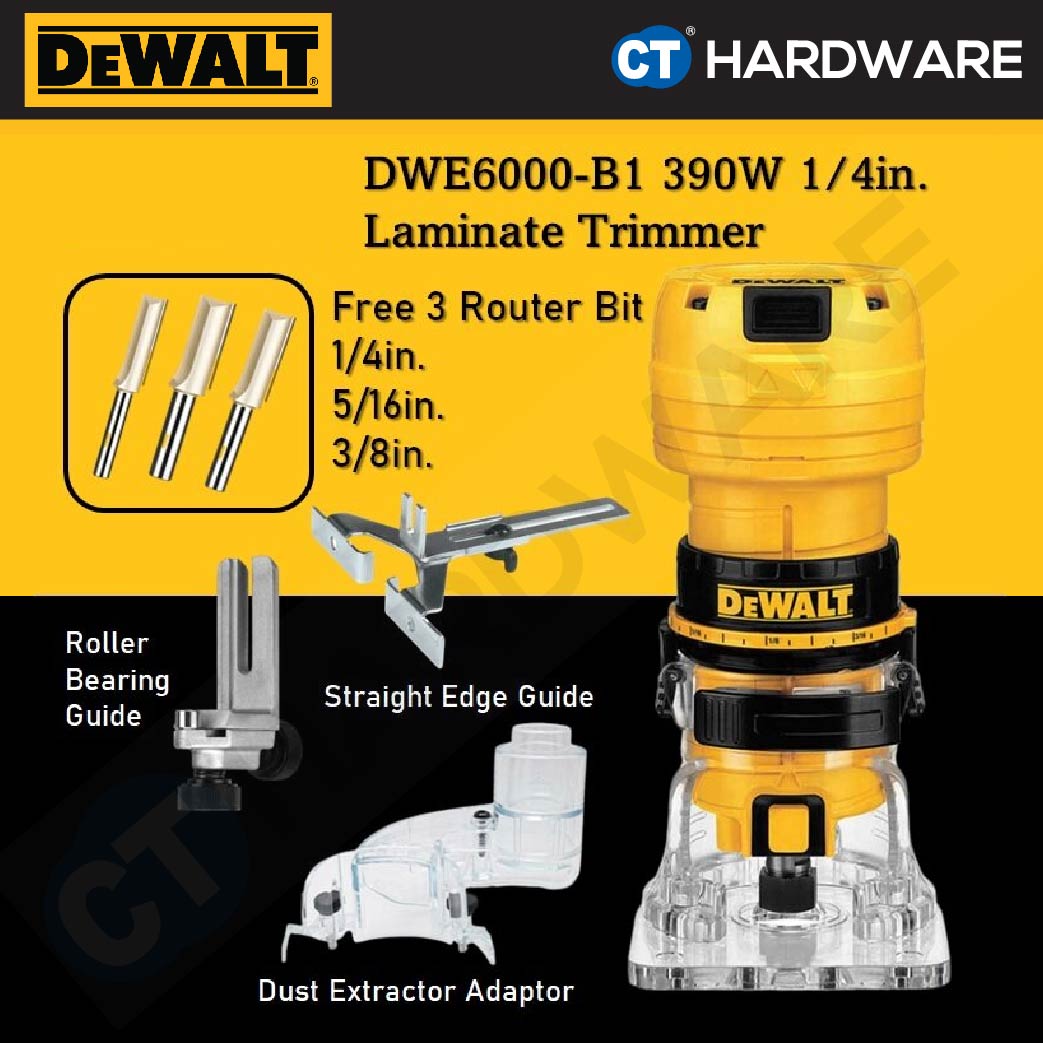 DEWALT DWE6000 LAMINATE TRIMMER 1/4" 450W 31000RPM