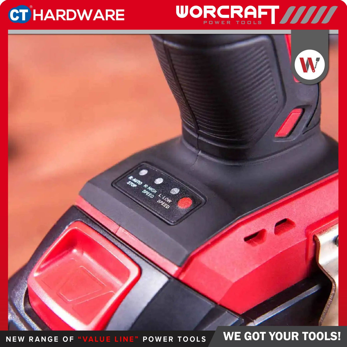 Worcraft CIS-S20LiB-260 20V Cordless Brushless Impact Screwdriver 1/4" 100/260Nm