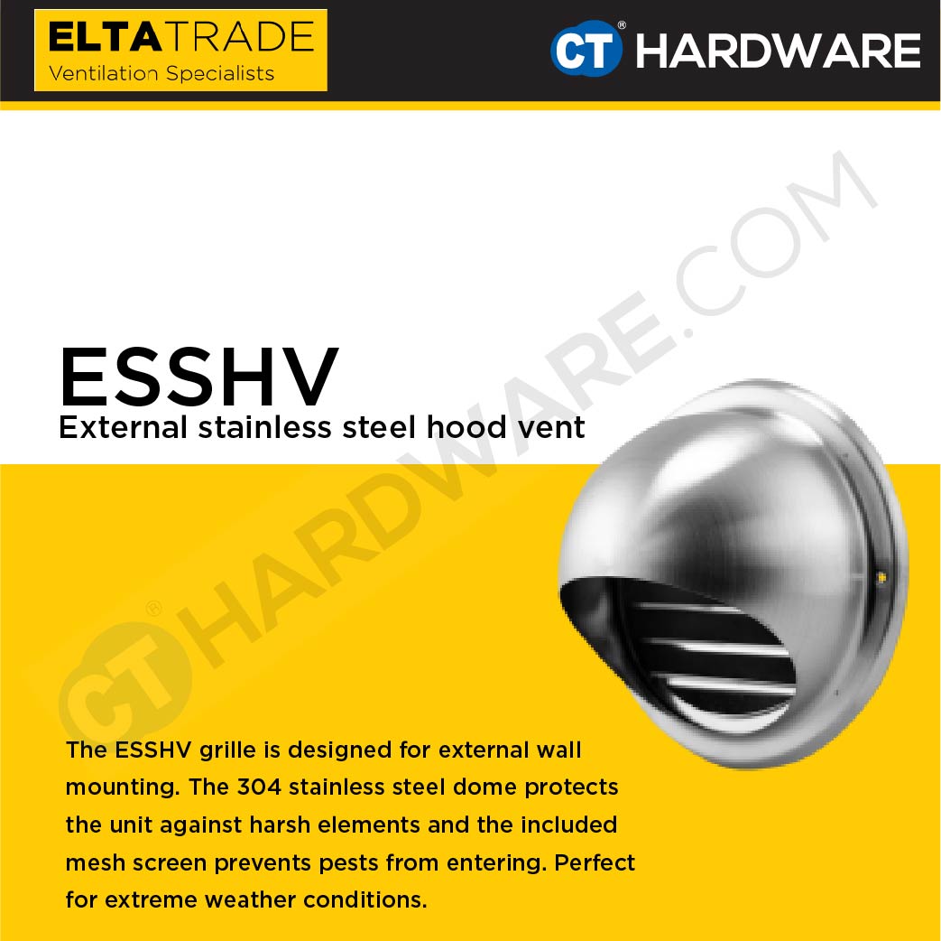 ELTA TRADE ESSHV (4", 5", 6", 8") EXTERNAL ACCESSORIES STAINLESS STEEL HOOD VENT