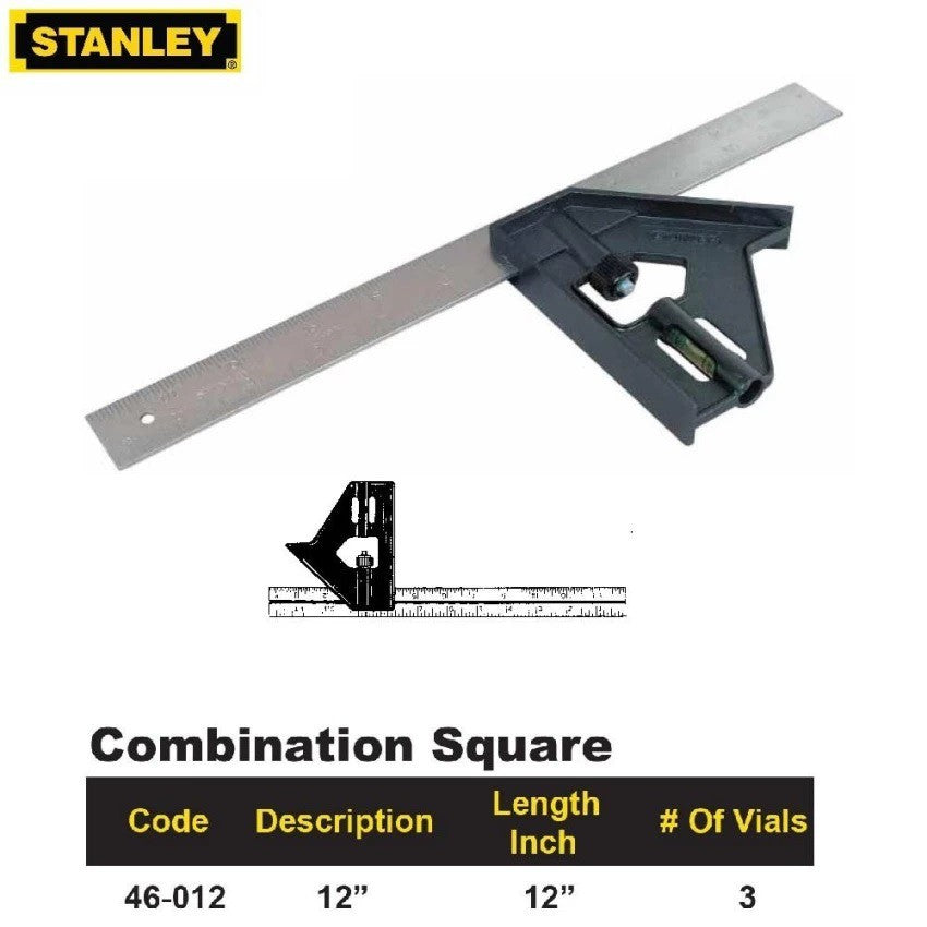 STANLEY 46-012 Plastic Combination Square (12")