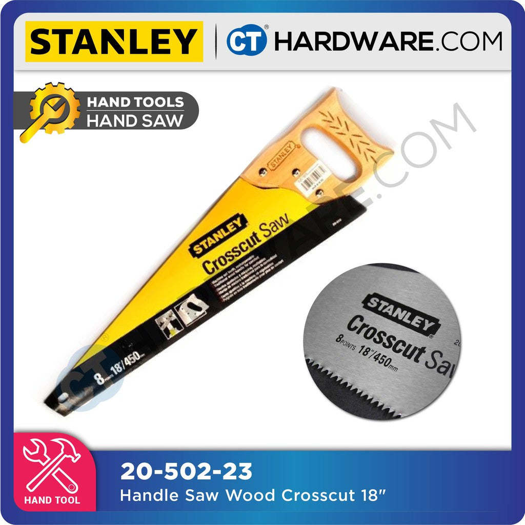 STANLEY 20-502-23 HANDLE SAW WOOD CROSSCUT 18" X7T/8PT