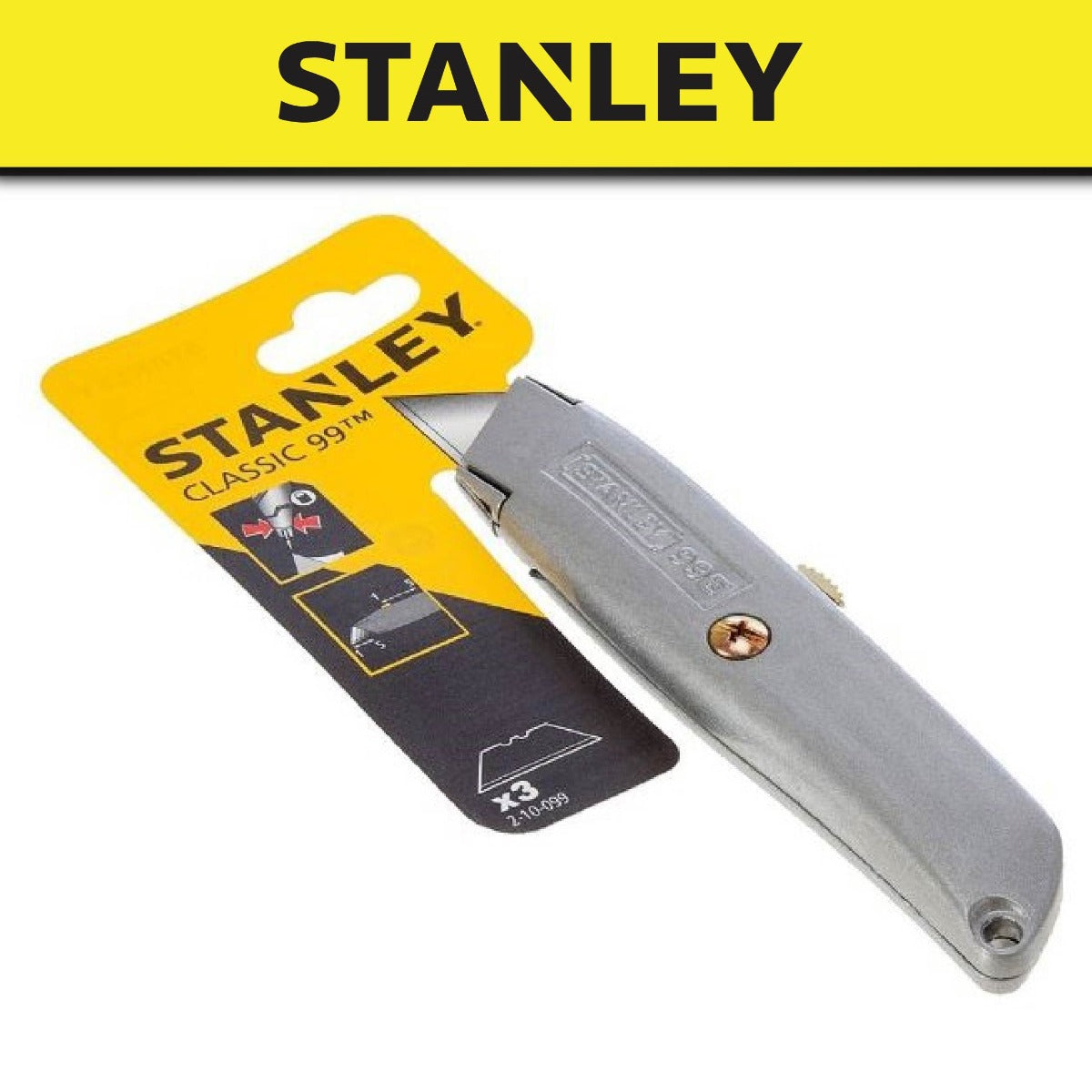 STANLEY 10099 CLASSIC RETRACTABLE GREY UTILITY KNIFE 6" (10-099)