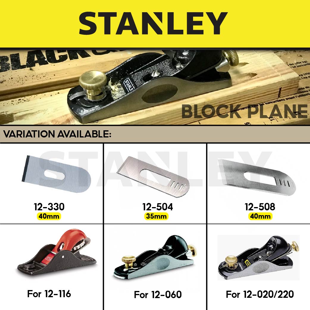 STANLEY 012330 / 12504 / 12508 PLANE BLADE / IRON FOR USE WITH 12-116 / 12-060 / 12-020 / 12-220 BLOCK PLANE - 1PC