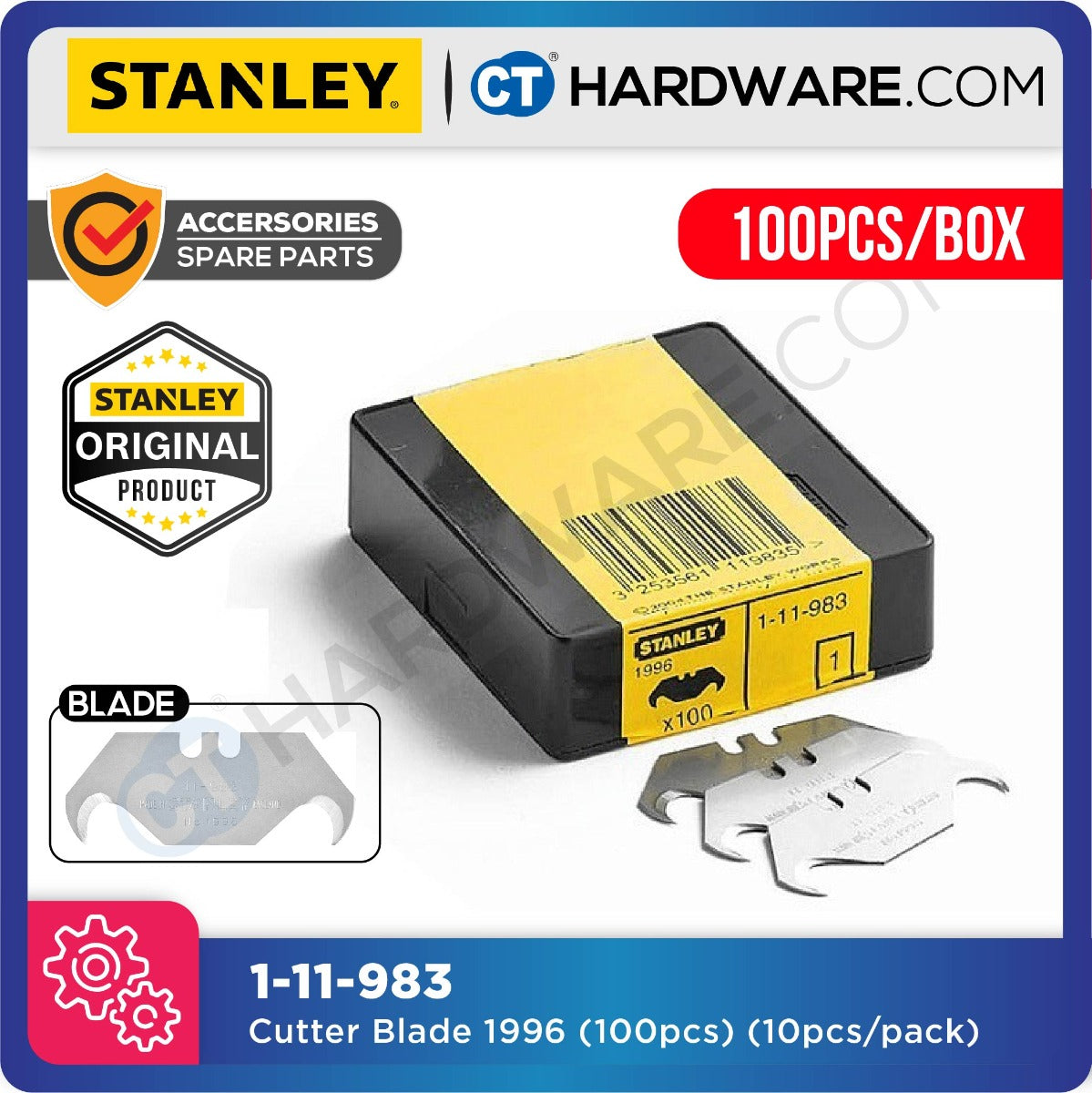 Stanley 1-11-983 Large Knife / Cutter Hook Blades (100 pcs)