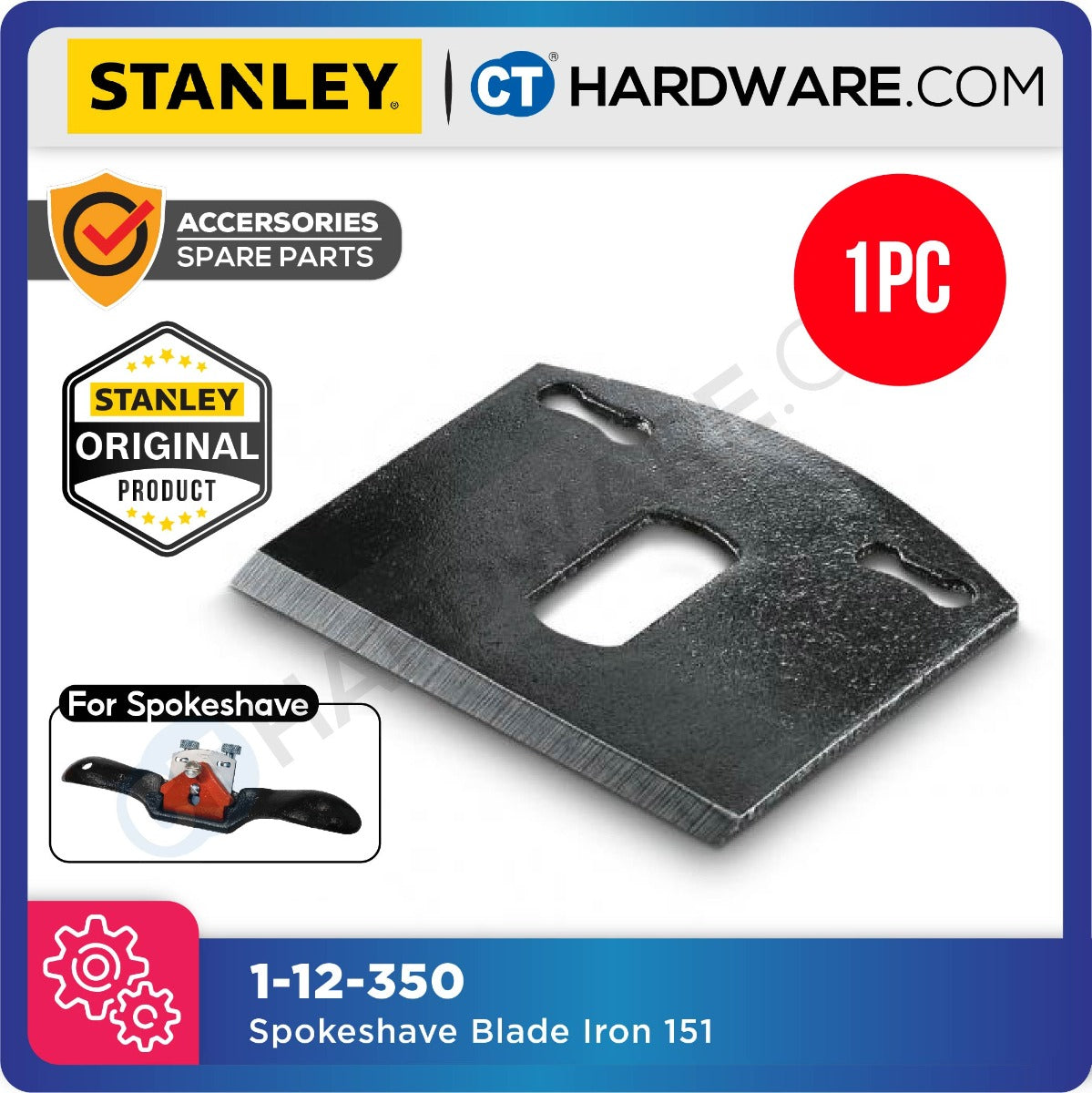 Stanley 1-12-350 Spokeshaves Replacement Blade Iron 151 Series 55mm