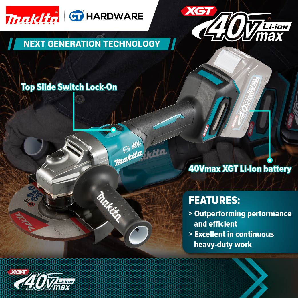 Makita GA035GZ XGT 40Vmax Cordless Brushless Angle Grinder 6" 150mm (Body Only)