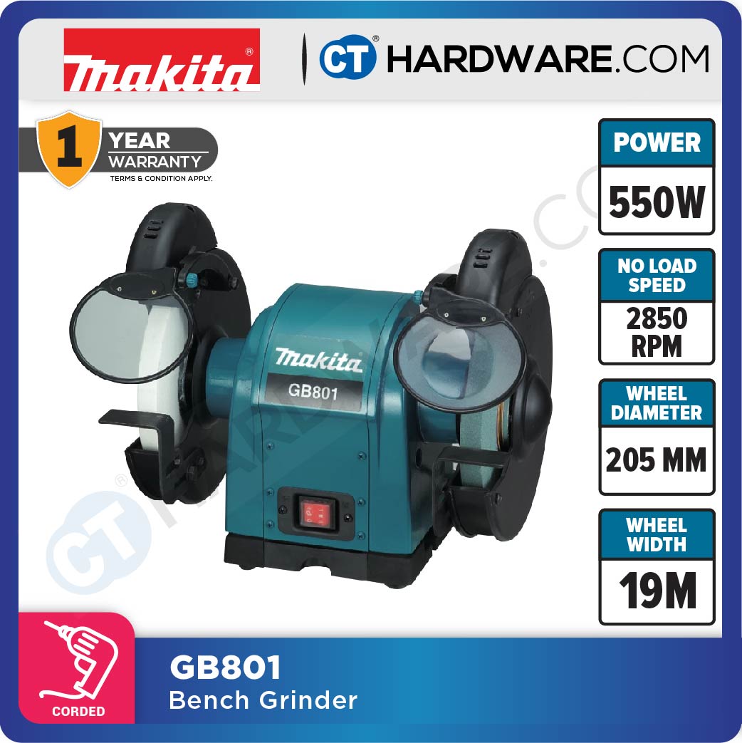 Makita GB801 Bench Grinder 8" 205mm 560W