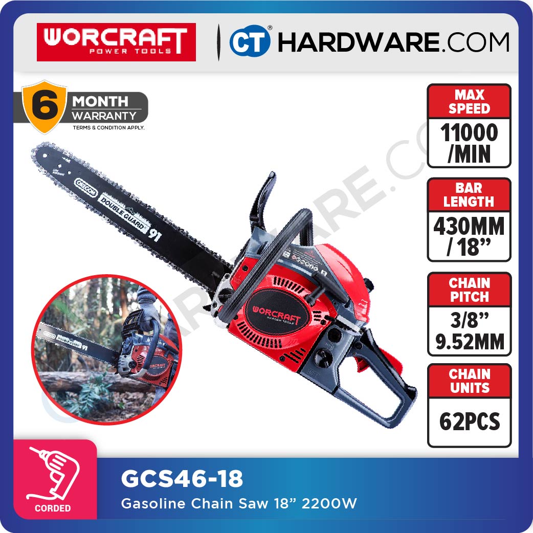 Worcraft GCS46-18 Petrol Chain Saw 46cc 18" 2000W