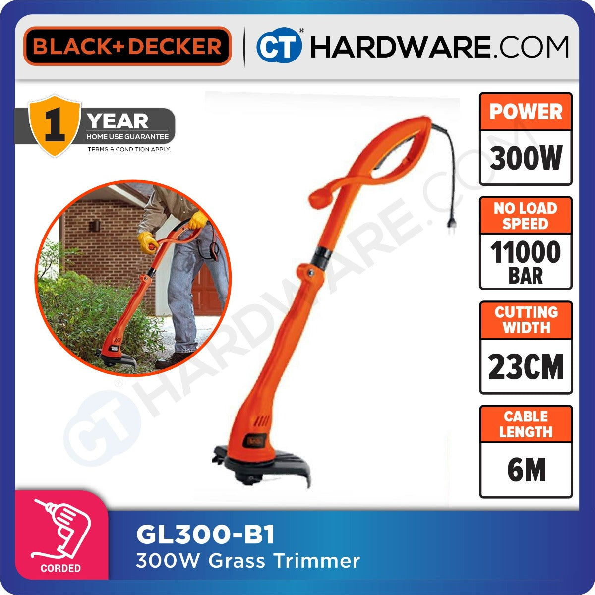 BLACK+DECKER GL300XD String Trimmer / Grass Trimmer 300W 11000RPM