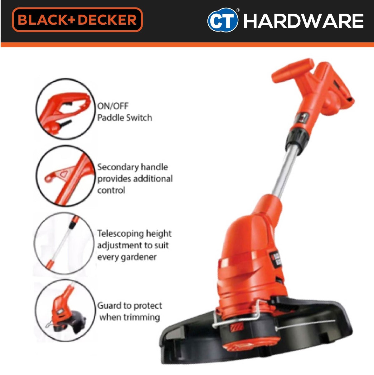BLACK+DECKER GL300XD String Trimmer / Grass Trimmer 300W 11000RPM