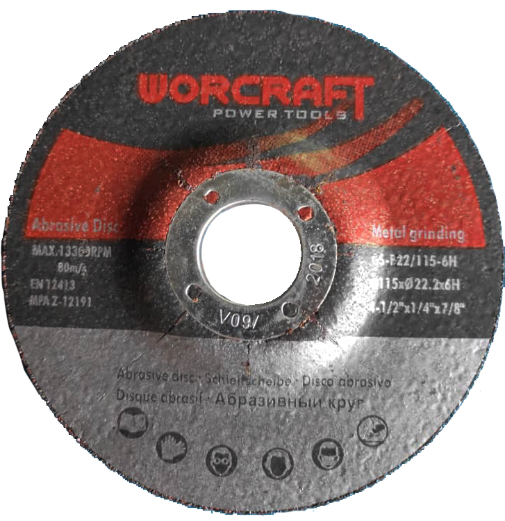 WORCRAFT GS-B22/115-6H METAL & STONE GRINDING DISC (GSB221156H)