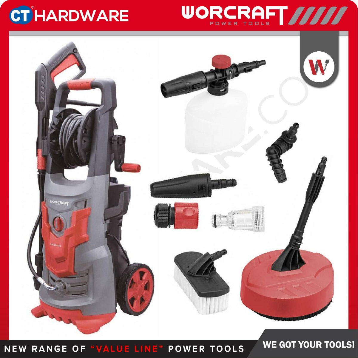 Worcraft HC21-110H High Pressure Cleaner 2100W 110 Bar 6.5L/min