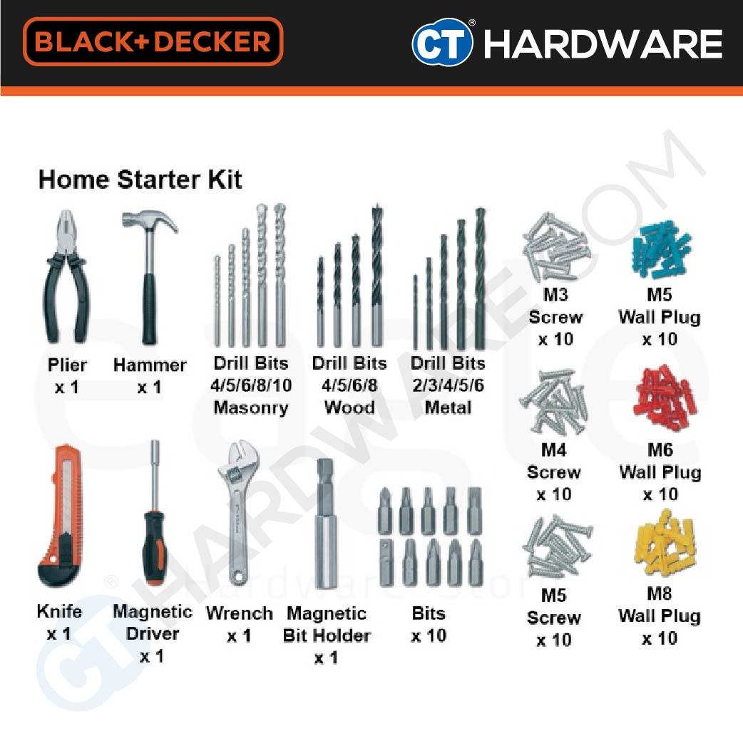 BLACK+DECKER HD650BXH-B1 Percussion Hammer Drill 550W C/W Accessories And Tool Box