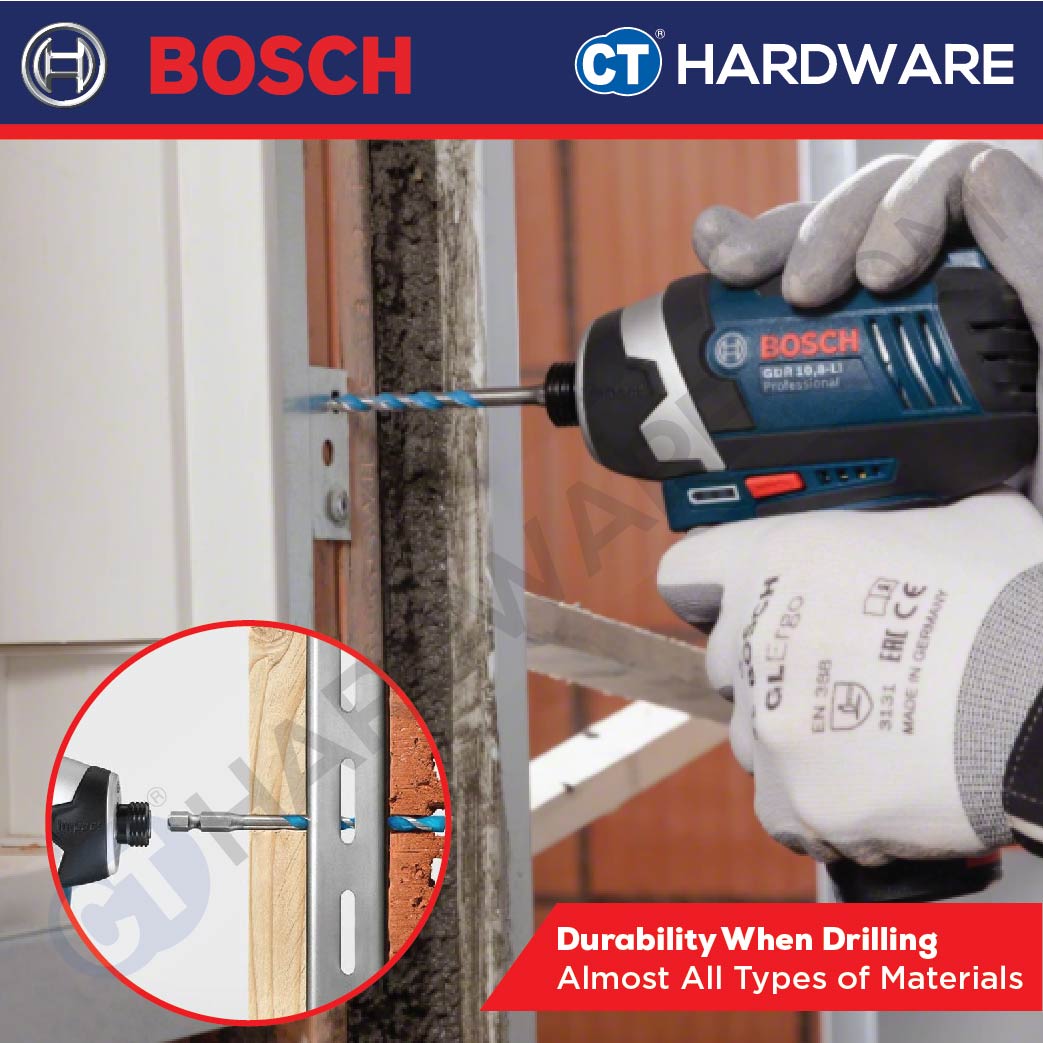 BOSCH HEX-9 MULTI CONSTRUCTION DRILL BIT SIZE 3 MM TO 12 MM - 1PC
