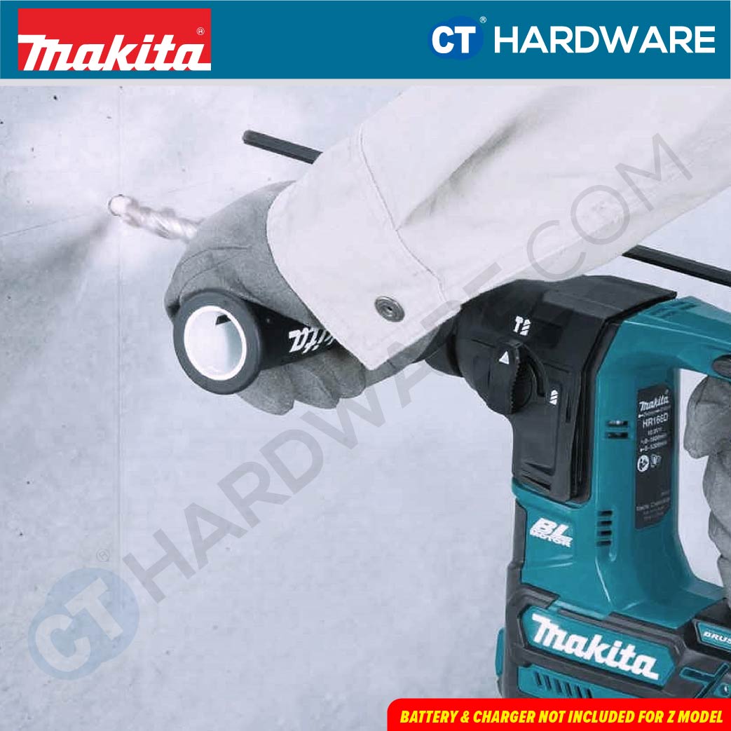 Makita HR166DSMJ/ DWAJ/ DZ CXT 12Vmax Cordless Brushless SDS Plus Rotary Hammer 2-Mode 16mm (Body Only | 2-Battery)