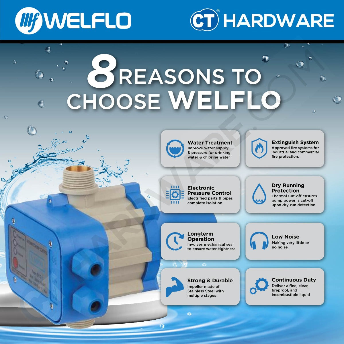 WELFLO HYSK102 PRESSURE CONTROL 10A* ( OMRON RESISTOR ) FOR WATER PUMP