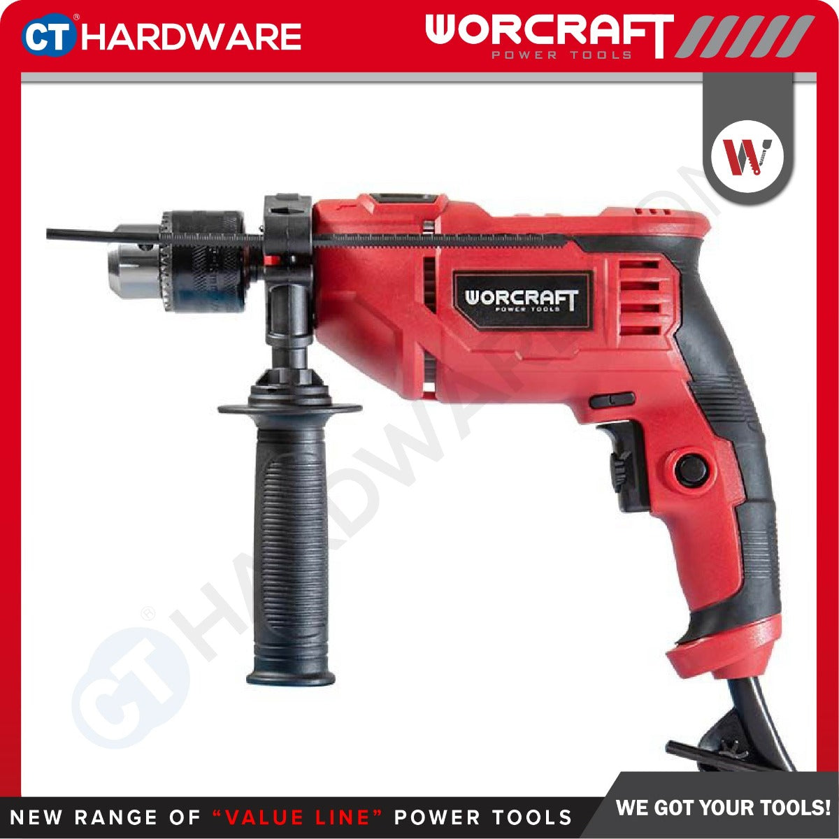 WORCRAFT ID850 CORDED IMPACT DRILL 13MM | 650W | 3000RPM