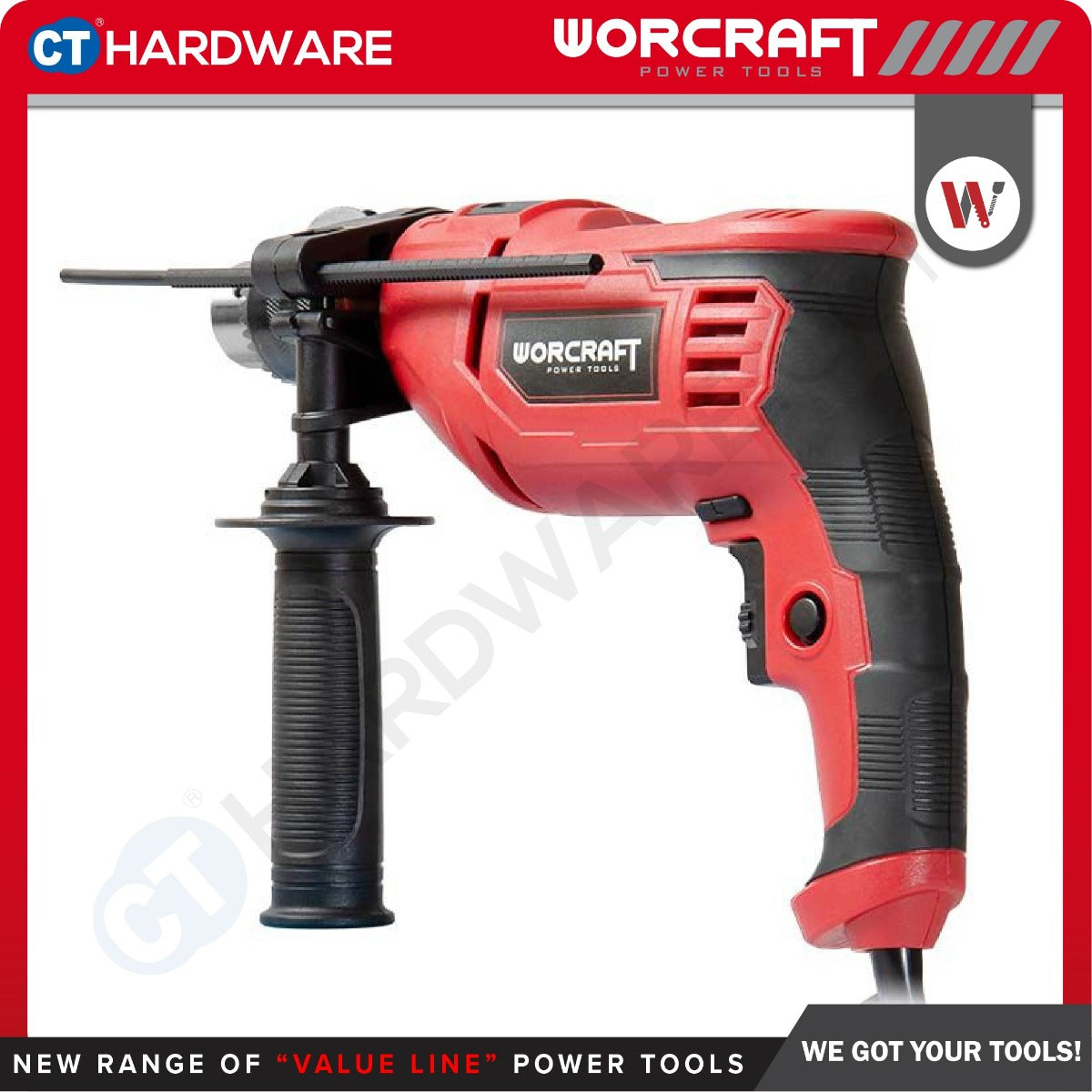 WORCRAFT ID850 CORDED IMPACT DRILL 13MM | 650W | 3000RPM