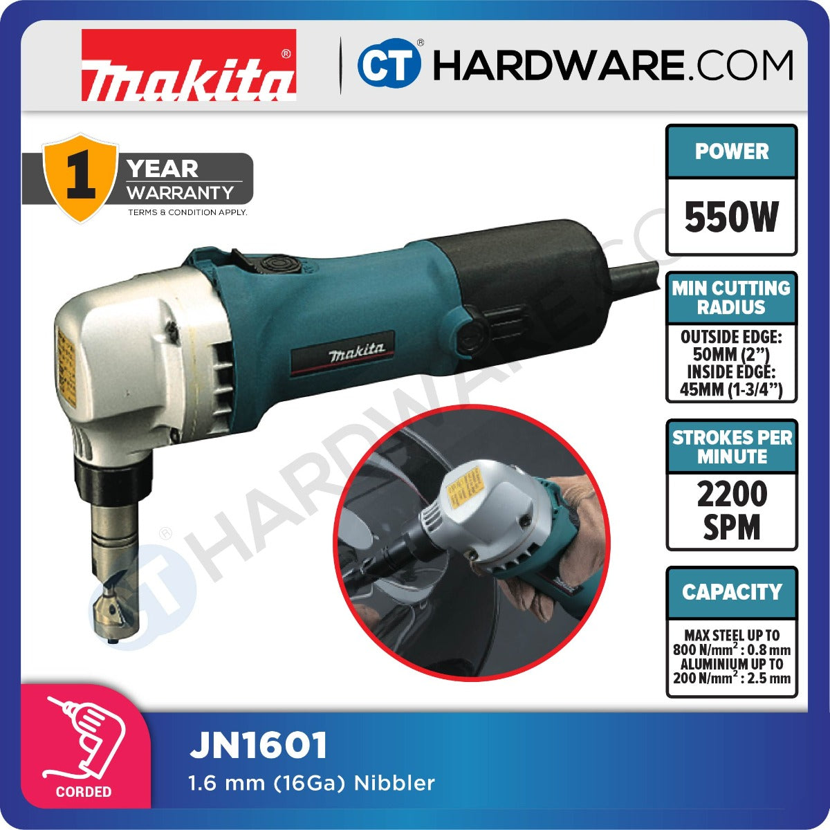Makita JN1601 Nibbler 550W 1.6mm