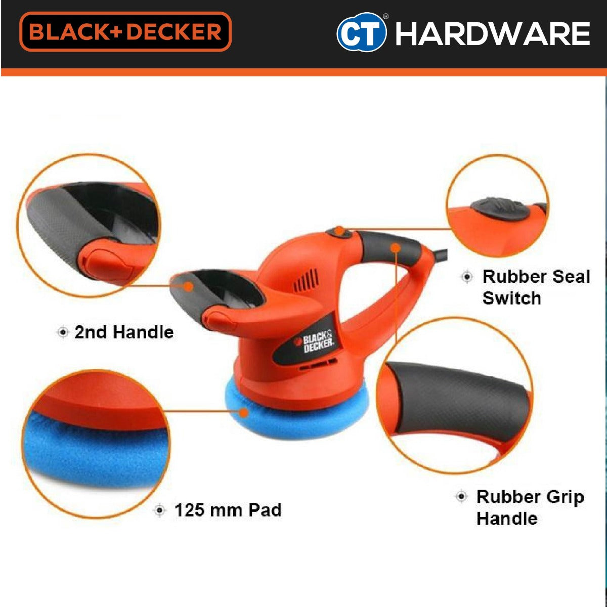 BLACK+DECKER KP600 Random Orbit Waxer & Polisher 60W 152MM