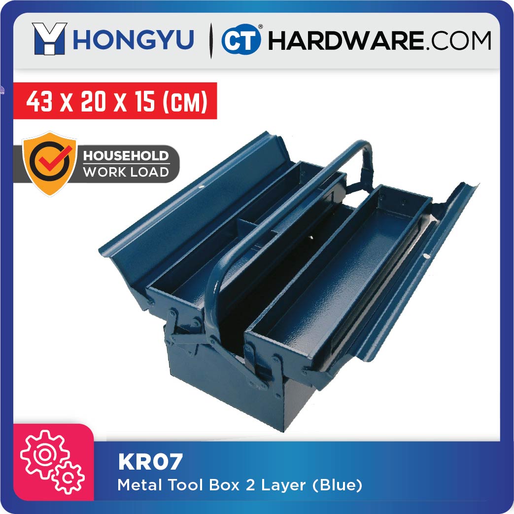 HONG YU KR07 METAL TOOL BOX 2 LAYER ( BLUE COLOUR ) = JS072