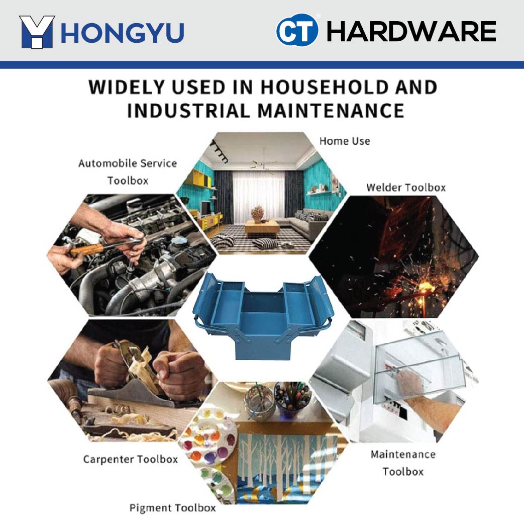 HONG YU KR07 METAL TOOL BOX 2 LAYER ( BLUE COLOUR ) = JS072