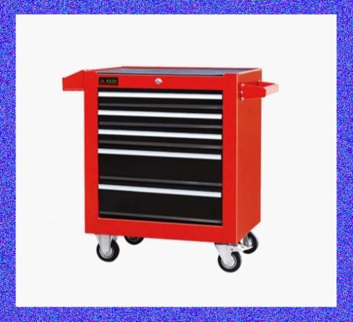 HONG YU RUIYE ROLLER CABINET 5 DRAWERS RED & BLACK JS37