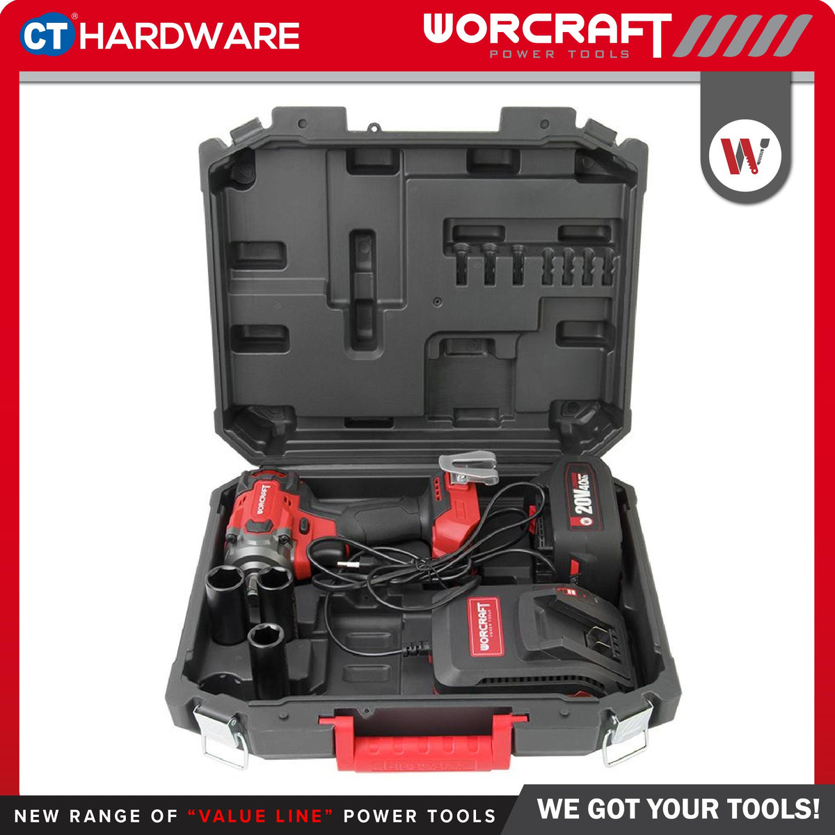 Worcraft CIW-S20LiB-450 20V Cordless Brushless Impact Wrench 1/2" 450Nm