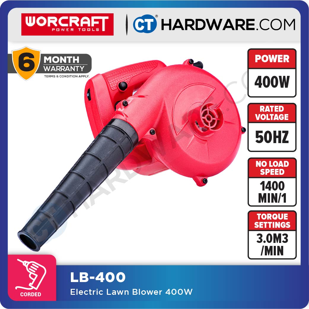 WORCRAFT LB400 CORDED BLOWER 400W | 6000-14000RPM | 3.0M3/MIN