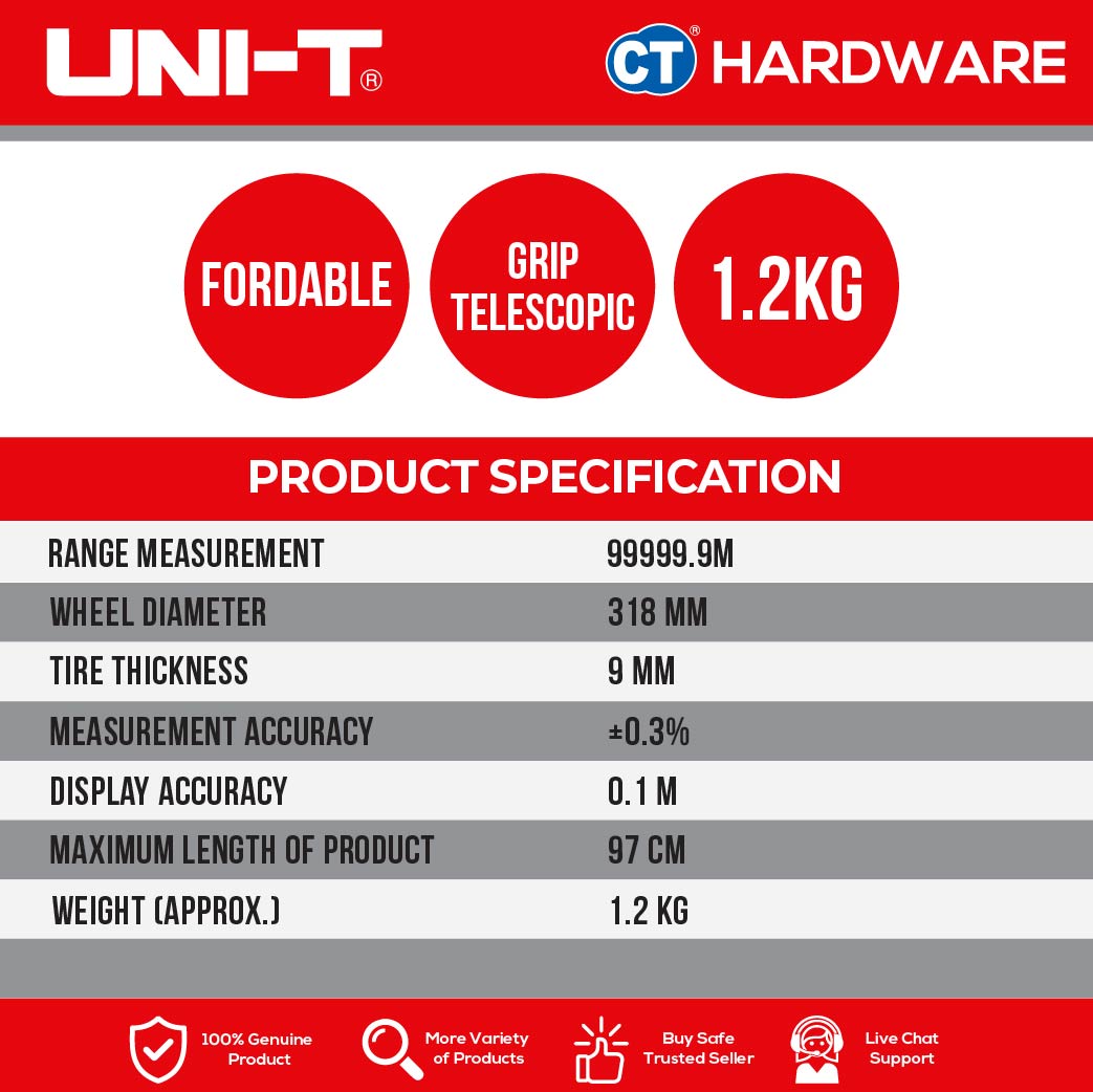 UNI-T LM10A RANGING WHEEL ANALOG QUANTITATIVE ROAD PUSHER ( ANALOG )