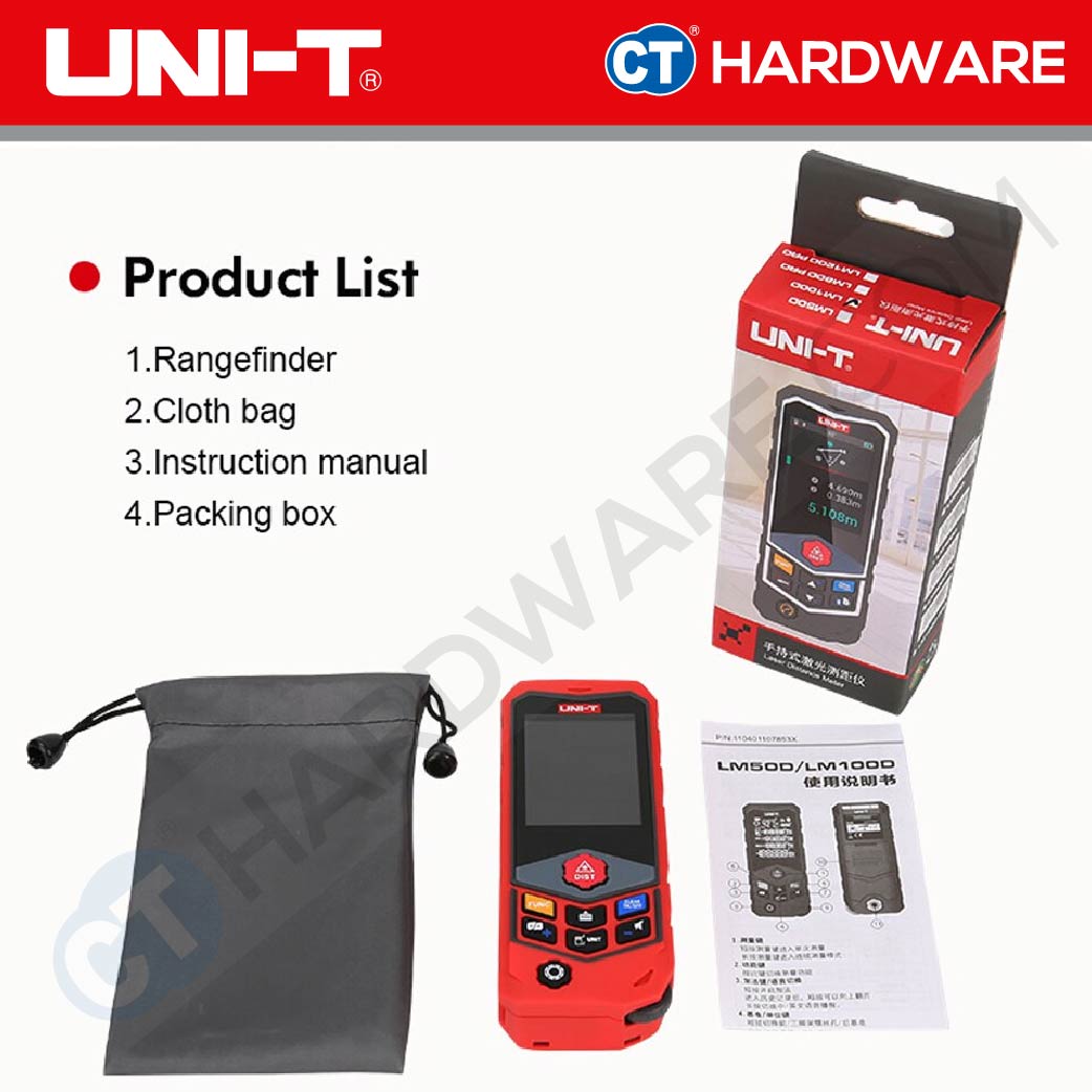 UNI-T LM50D LASER DISTANCE MEASURE 50 METER ( CURVATURE EDITION )