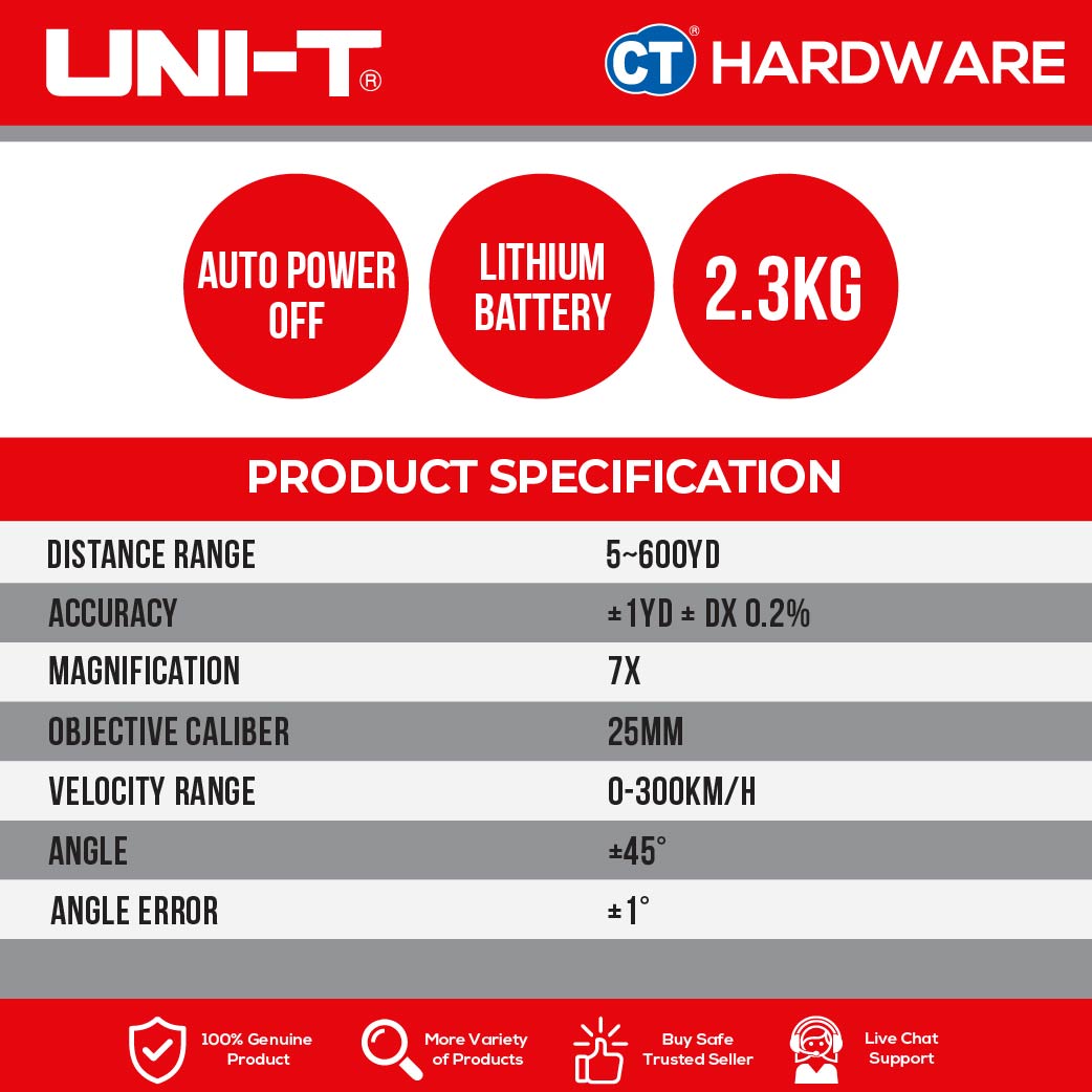 UNI-T LM600 LASER RANGEFINDER 5 - 600 METER